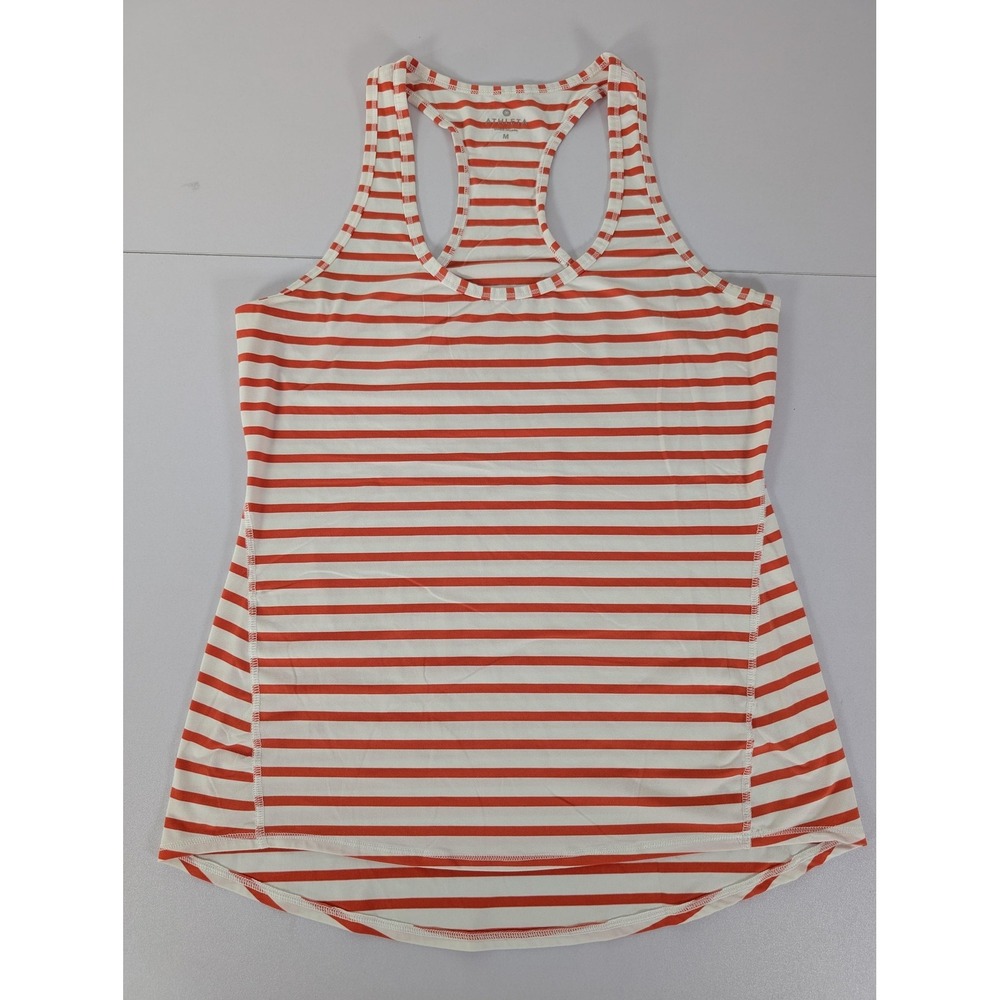 Athleta‎ Tank Top Womens Medium Red White Striped Racerback Athletic Yoga Gym